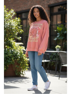Women's Academy Sports + Outdoors Coral Radiate Good Energy Sweatshirt L